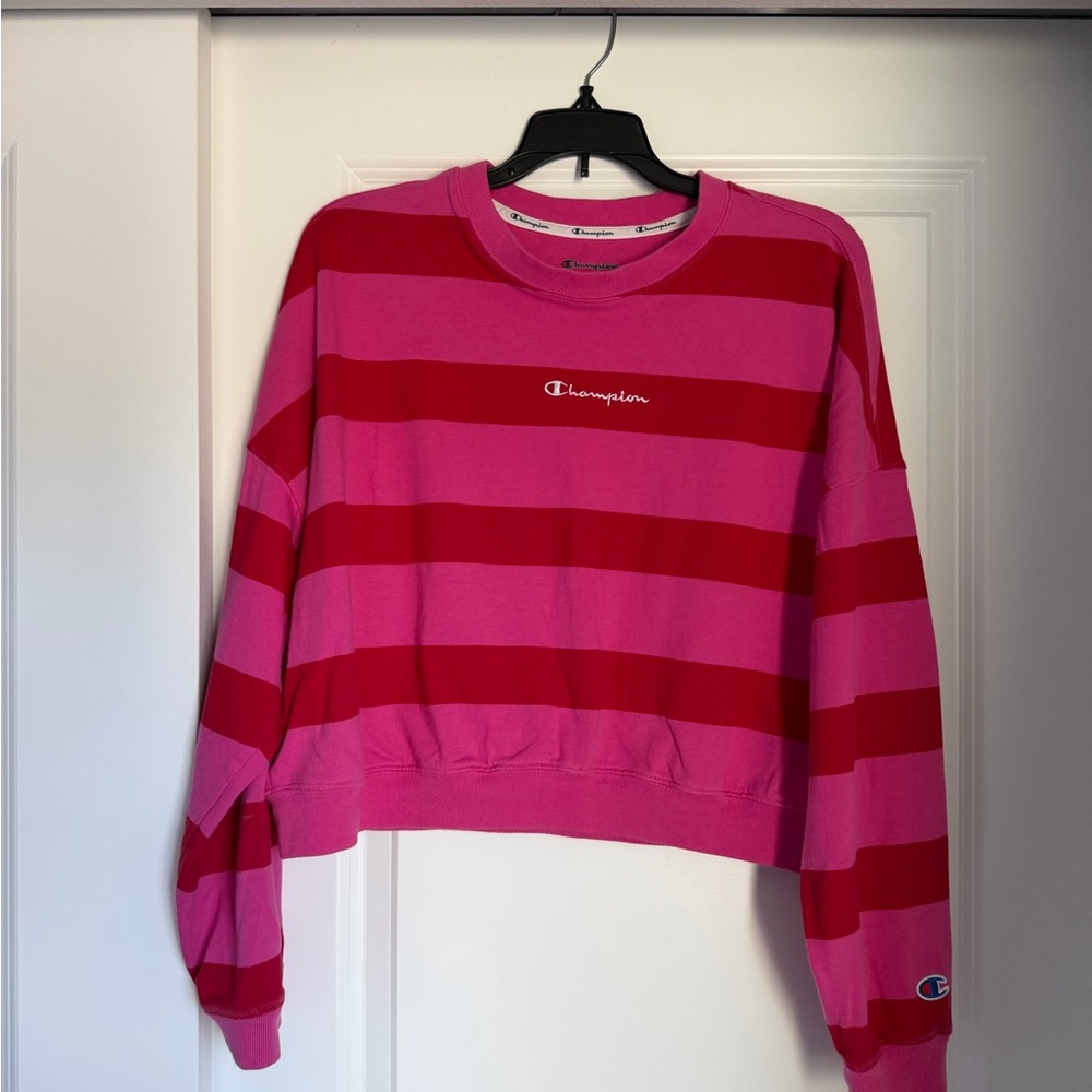 Champion Vivid Pink and Red Striped Top